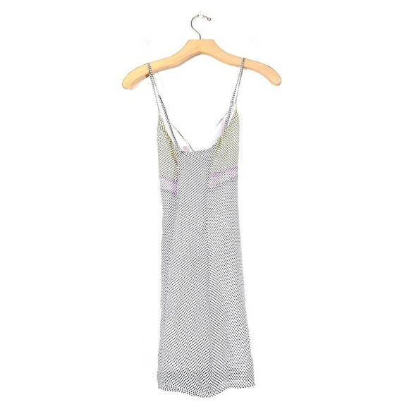 URBAN OUTFITTERS UO V-Neck Cami Mini Slip Dress Neon White Polkadot Womens Small - Picture 4 of 10